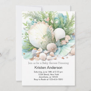Invitation Boho Seashell Whimsical Ocean Baby shower