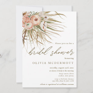 Invitation Boho séché Palm Feuille Grass Floral Fête des mari
