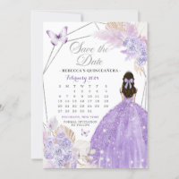 Boho Silver Lilac 15 Años Enregistrer La Date Cale