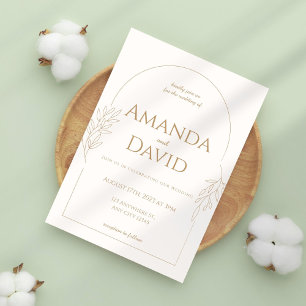 Invitation Boho Simple mariage élégant