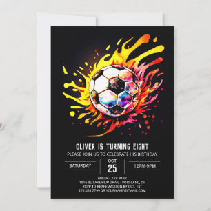 Invitation Boho Soccer Enfants's Printable Birthday