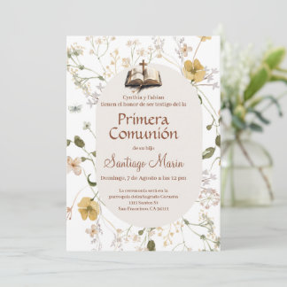 Invitation Boho Spanish First Holy Communion