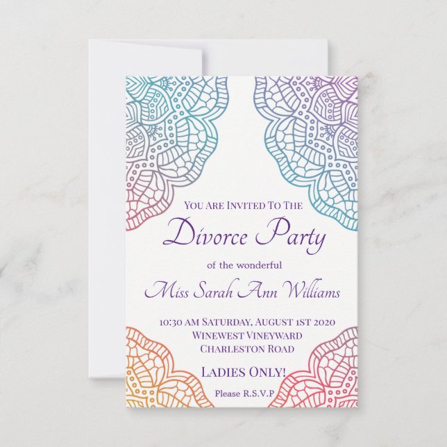 Invitation Boho Style Divorce Party (Devant)