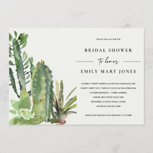 INVITATION BOHO SUCCULT DESERT CACTI FAUNA FÊTE DES MARIÉES