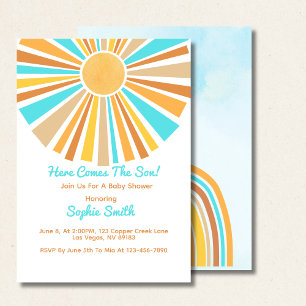 Invitation Boho Sun, Voici Le Fils, Arc-En-Ciel Rétro