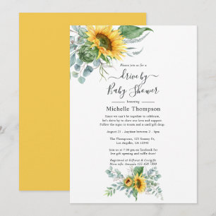 Invitation Boho Sunflower Eucalyptus Drive Par Douche