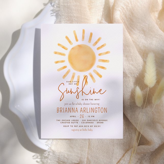 Invitation Boho Sunshine | Baby shower pour garçon ou fille à (Créateur téléchargé)
