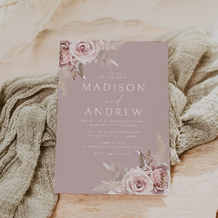 Invitation Boho superbe Dusty Rose Blush Mariage