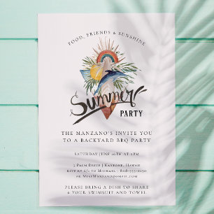 Invitation Boho Surf Fête estivale dans le jardin