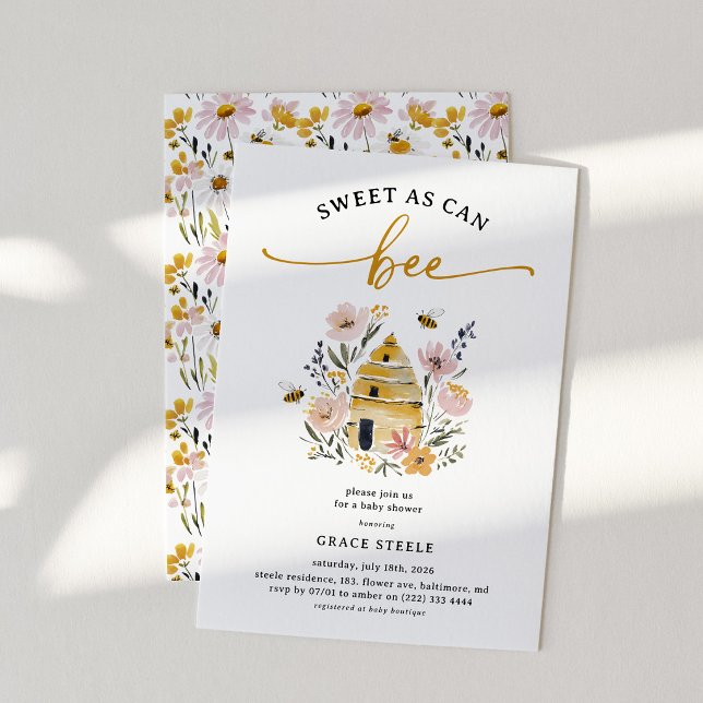 Invitation Boho Sweet as Can Bee Baby Shower (Créateur téléchargé)