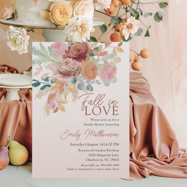 Invitation Boho Terracotta & Blush Floral Bridal Shower (Créateur téléchargé)