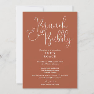 Invitation Boho Terracotta Brunch Et Fête des mariées Bubbly