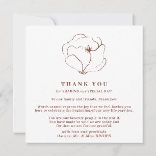 Invitation Boho Terracotta Indie Rustic Simple merci