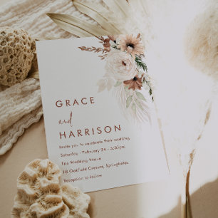 Invitation Boho Terracotta moderne Mariage d'été et d'automne