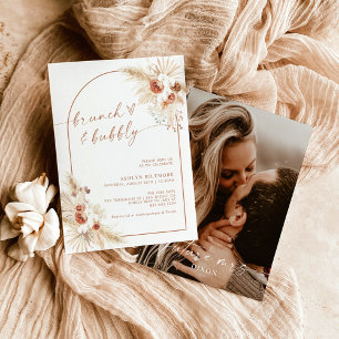 Invitation Boho Terracotta Pampas Grass Bridal Brunch