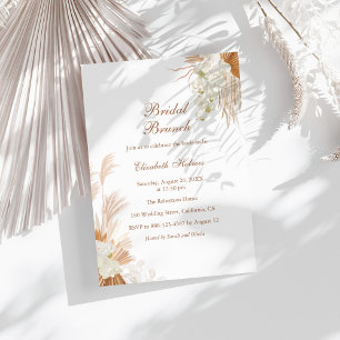 Invitation Boho Terracotta Pampas Grass Orchid Bridal Brunch