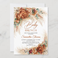 Boho terracotta pampas herbe bordeaux bébé brunch