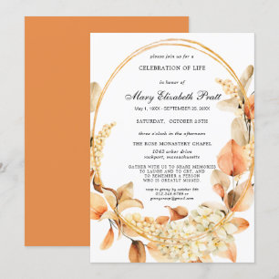 Invitation Boho Terracotta séché Palm Célébration de la vie