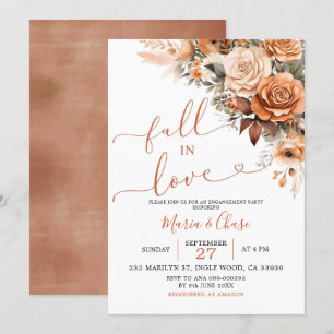 Invitation Boho Terracotta Tombe dans l'amour Partie d'engage