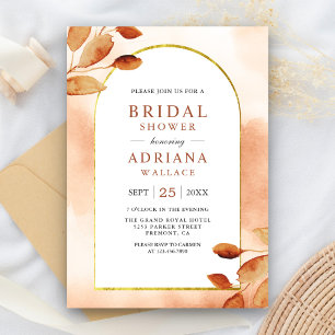 Invitation Boho Terreux Arches de Feuilles de Terracotta pour