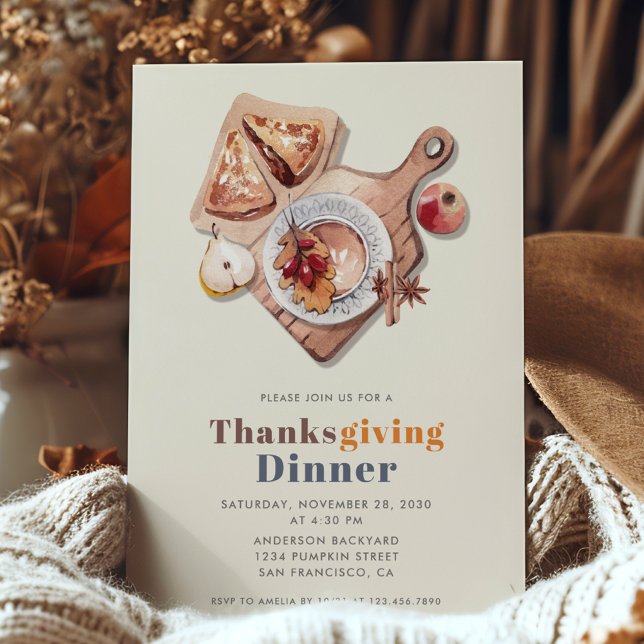 Invitation Boho Thanksgiving Dîner Fête (Créateur téléchargé)