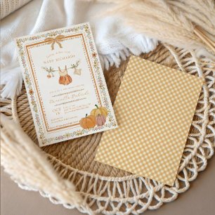 Invitation Boho Tomber en Amour Fille Baby Shower d'Automne