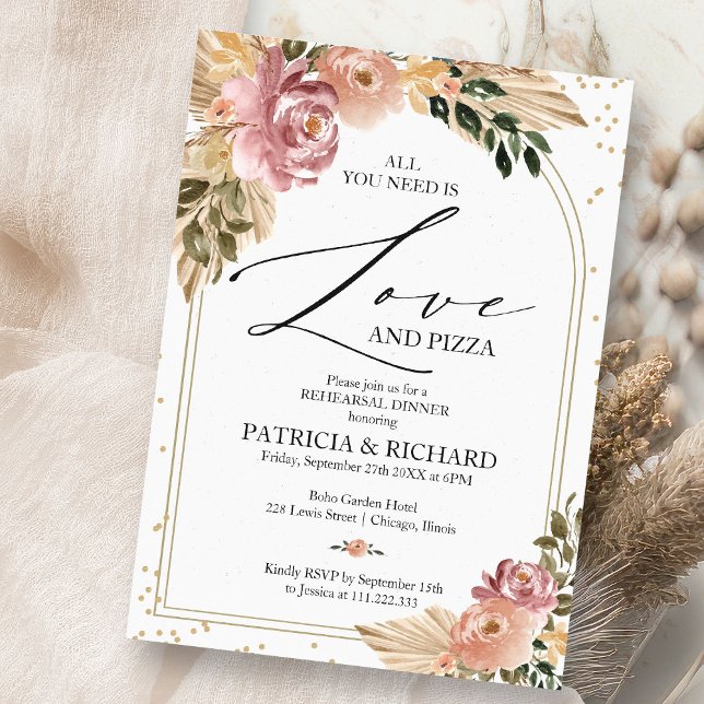 Invitation Boho Tout Ce Dîner De Répétition D'Amour (Créateur téléchargé)