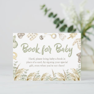 Invitation Boho Toy Bear Baby showers Livres Pour Baby Card