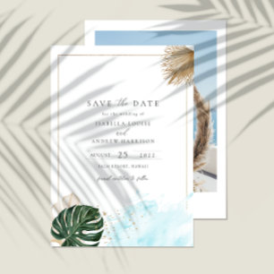 Invitation Boho Tropical Beach Enregistrer La Date Photo