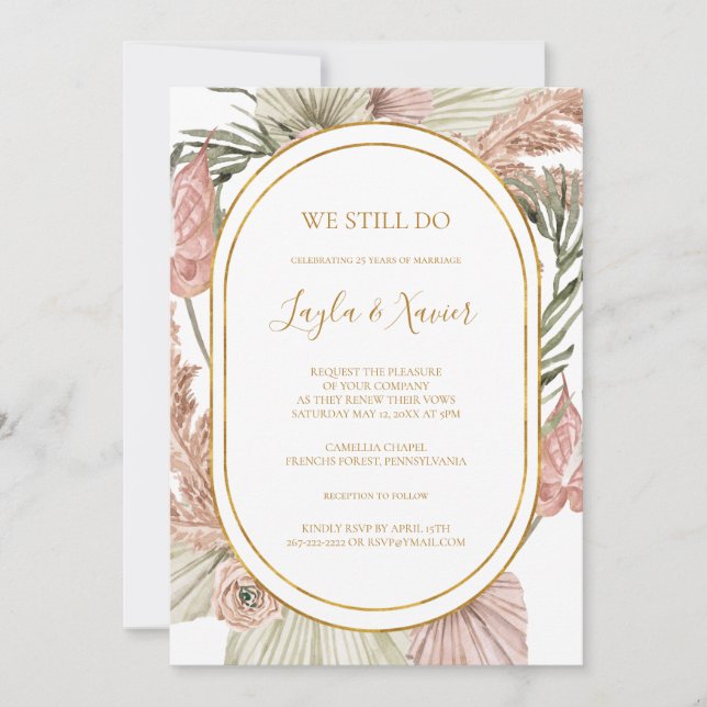 Invitation Boho Tropical Botanical | Nous Continuons À Vow Re (Devant)