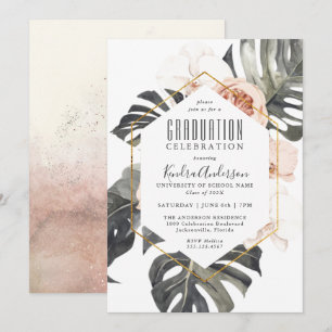 Invitation Boho Tropical Floral Graduation Party