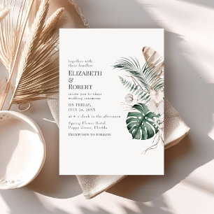 Invitation Boho Tropical Orchid et Monstera Mariage