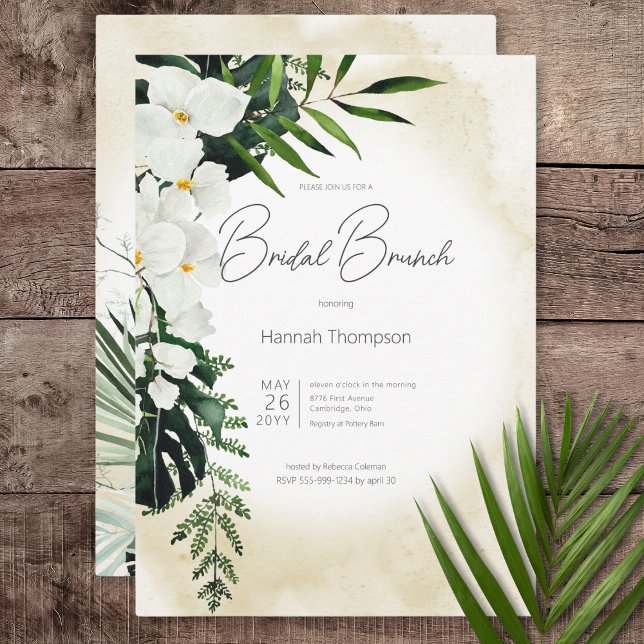Invitation Boho Tropical Sand Watercolor Bridal Brunch (Boho Tropical Sand Watercolor Bridal Brunch Invitation)