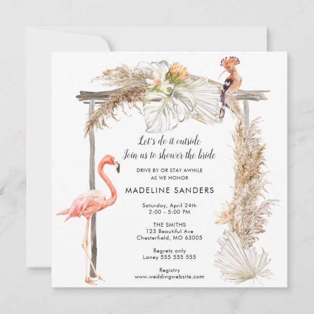 Invitation Boho Tropics Hors Fête des mariées (Devant)
