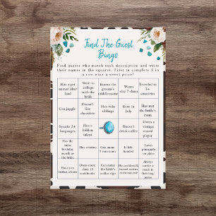Invitation Boho Trouvez le jeu de Bingo pour la fête de douch