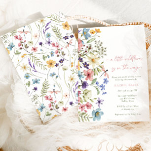 Invitation Boho Un Petit Baby shower De Fille Fleur sauvage