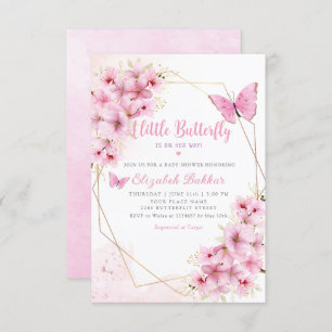 Invitation Boho Un petit papillon est en chemin Baby shower
