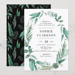 Invitation Boho Verdure et succulents Fête des mariées de cou