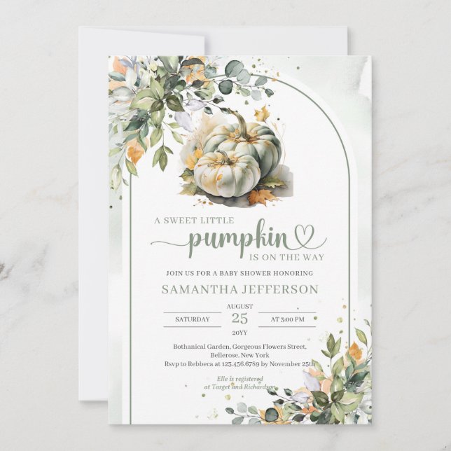 Invitation Boho verdure feuillage feuille jumeaux vert citrou (Devant)