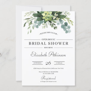 Invitation Boho verdure succulent eucalyptus floraux nuptiale
