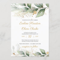 Boho vert eucalyptus feuille mariage or