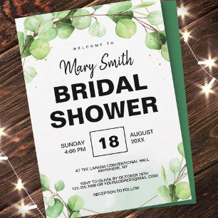 Invitation Boho vert rustique élégant mariage de douche nupti