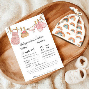 Invitation Boho Vêtements bébé prédiction Baby shower de jeu 