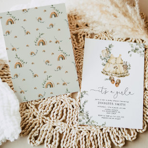 Invitation Boho vêtements bébé vintages C'est un baby shower 