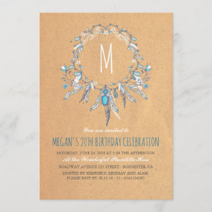 Invitation Boho Vintage Dreamcather fête d'anniversaire