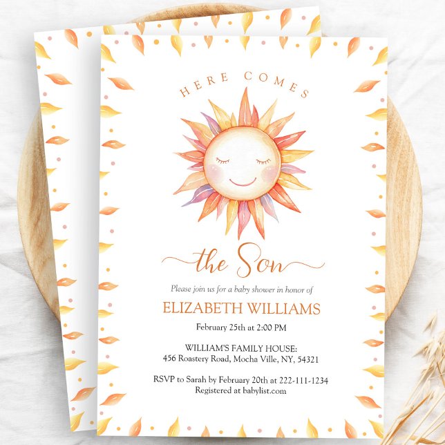 Invitation Boho Voici le Fils Baby Boy Shower (Créateur téléchargé)