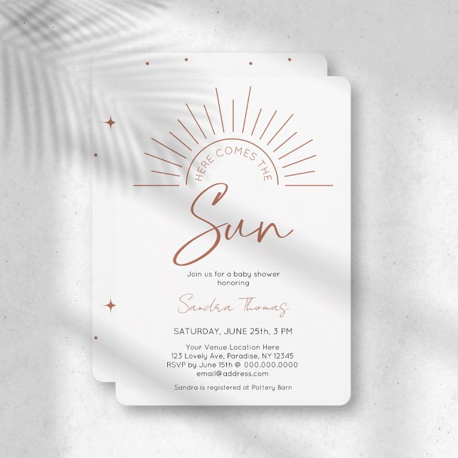 Invitation Boho Voici L'Invitation Du Baby shower Soleil (Créateur téléchargé)