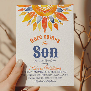 Invitation Boho Voici Son Sunshine Boy Baby shower