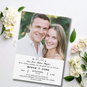 Invitation Boho Voyage Mariage Élégant Photo Personnalisé