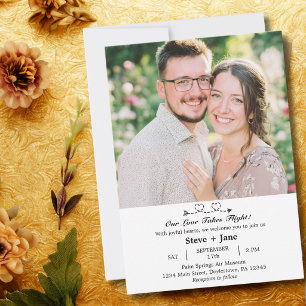 Invitation Boho Voyage Mariage Élégant Romantique Photo Perso